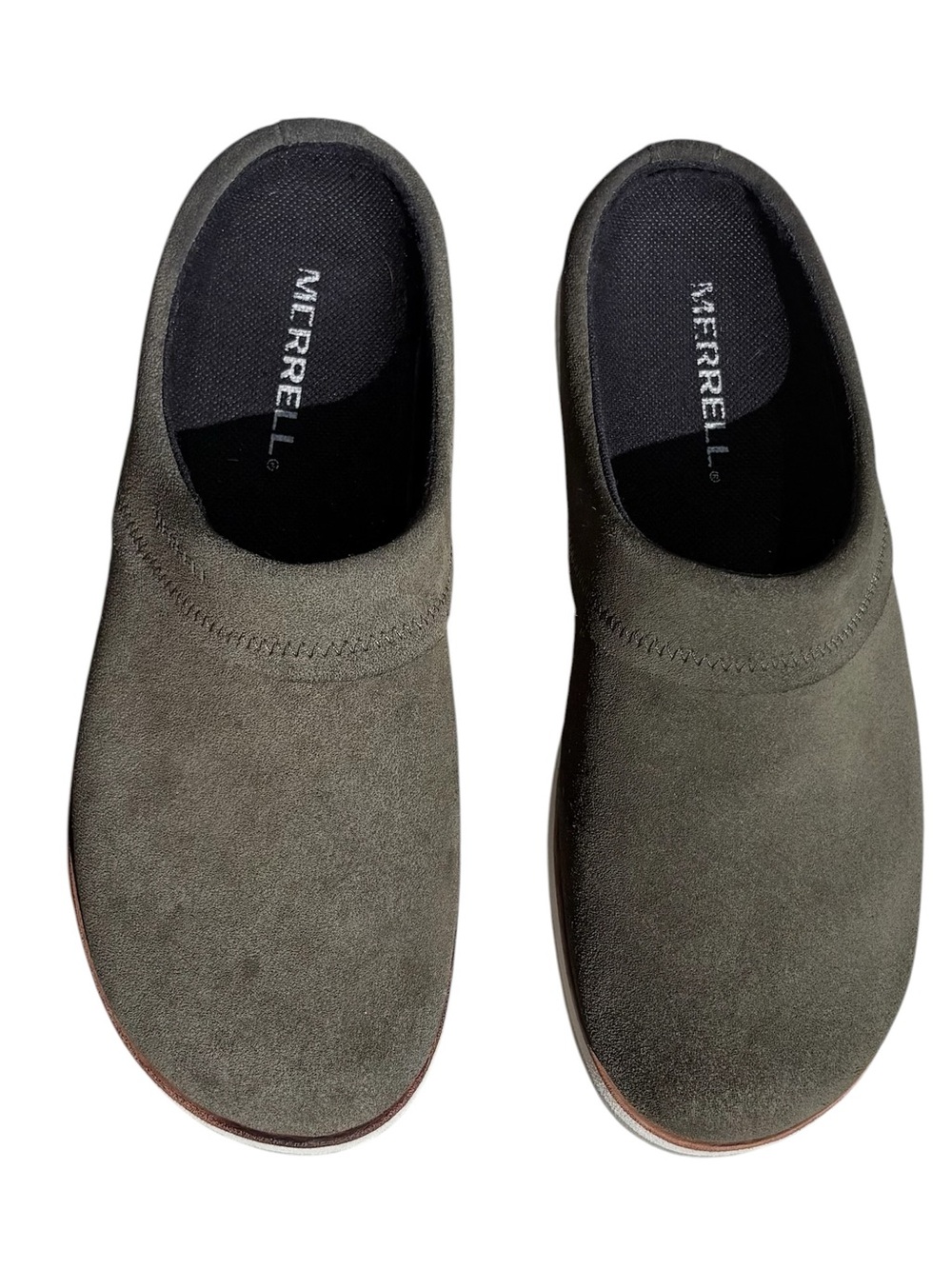 Merrell Women’s Olive Suede Slip-On Juno Clog Sz 7